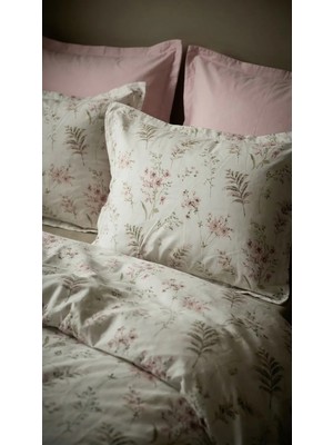 Nesco %100 Pamuk Tek Kişilik Nevresim Takımı 160X220 cm Lastikli Çarşaflı Pembe Çiçek Desenli