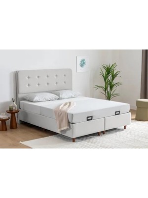 Vivense Notte Baza ve Başlık Seti, Açık Gri, 140X200