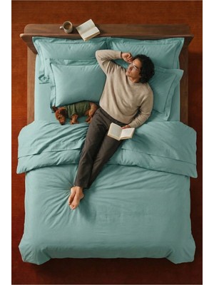 Nesco Mint Yeşili Tek Kişilik %100 Pamuk Nevresim Takımı 160X220 Nevresim 100X200 Çarşaf 2 Yastık Kılıfı