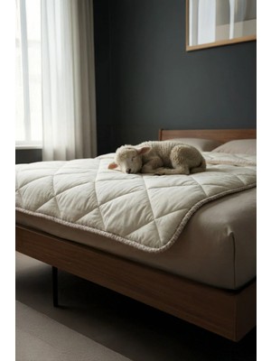 Nesco Yıkanabilir %100 Organik Yün Yorgan Çift Kişilik | 200X220 cm | Isı Dengesi Sağlayan Doğal Yorgan