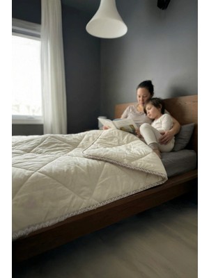 Nesco Yıkanabilir %100 Organik Yün Yorgan Tek Kişilik | 160X220 cm | Isı Dengesi Sağlayan Doğal Yorgan