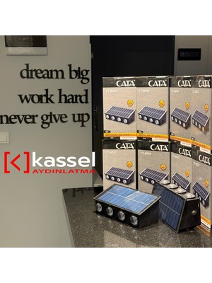 Kassel Aydınlatma Cata 20W Kos Solar LED Aplik (Dış Mekan) Günışığı CT-8010G Bahçe Cephe Aydınlatması