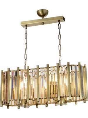 Avonni AV-65222-YM-E Eskitme Kaplama Modern Avize E14 Metal Kristal H: 75 cm, WxD: 65x22 cm