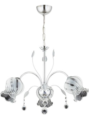 Avonni AV-65236-3K Krom Kaplama Modern Avize E27 Metal Kristal H: 65 cm, Ø: 56 cm