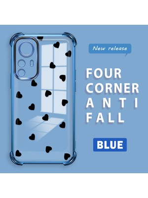HONTINGA Xiaomi Mi 12T ile Uyumlu Şeffaf Kılıfı Düşüme Önleyici Basitlik Anti Düşme Kamera Korumali Kalp Desen Yumuşak Silikon Telefon Kılıfı Kadın ve Erkek Için Uygundur K3-0110