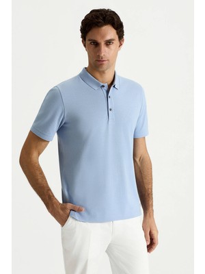 Hemington Lyocell Pamuk Kumaş Açık Mavi Polo Yaka T-Shirt