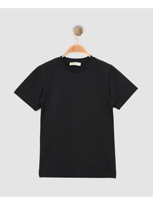 Alme DÜZ SİYAH ÇOCUK TİŞÖRT - %100 PAMUK UNISEX