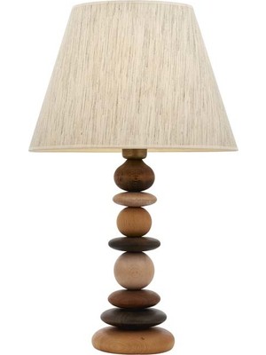 Avonni ML-1820-1E Eskitme Kaplama Masa Lambası E27 Metal Ahşap H: 60 cm, Ø: 35 cm