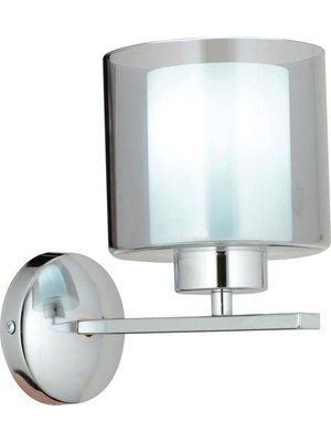 Avonni AP-65245-1K Krom Kaplama Aplik E27 Metal Cam H: 25 cm, WxD: 20x27 cm