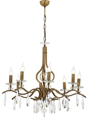 Avonni AV-1902-8E Eskitme Kaplama Modern Avize E14 Metal Kristal H: 110 cm, Ø: 80 cm