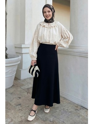inStyle A Kesim Siyah Duble Kumaş Etek