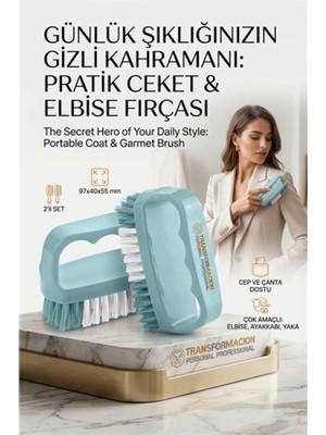 Marsilyan 2'li Mini Leke ve Toz Fırçası Seti - Elbise, Ayakkabı, Yaka Için Pratik Çanta Boy Fırça 723098