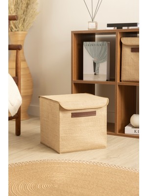 Koza Home Tidy Jüt Kapaklı Düzenleyici Kutu (30X30CM) 6011