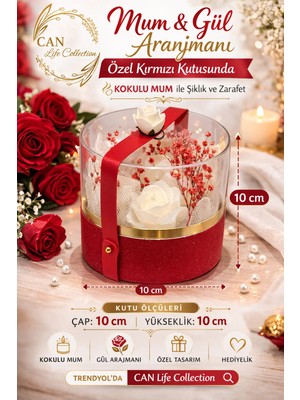 CAN Life Collection Özel Tasarım Şeffaf Kapaklı Hediye Mum