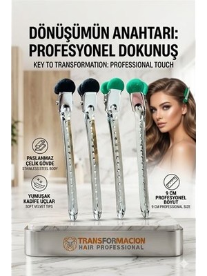 Buğlem Event  Kadife Uçlu Paslanmaz Çelik Profesyonel Saç Ayırma Pens Toka 723022 - LG002W-7L7G57