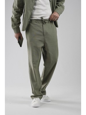 Baggy Kalıp Pamuklu Keten Klasik Pantolon