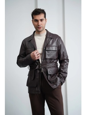 Modefendicom Torba Cep Kemer Detaylı Deri Mont