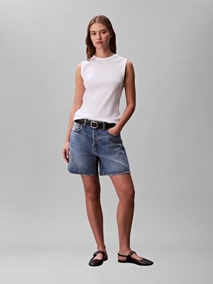 Calvin Klein Kadın Refined Pamuklu Rib Dokuma Tank Top