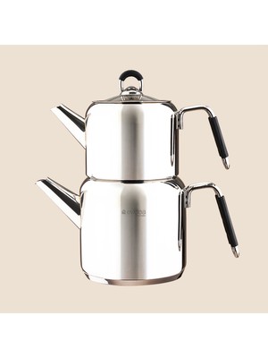 Evidea Kitchen Vetra Çaydanlık - Gri - 1,65 Lt + 900 ml