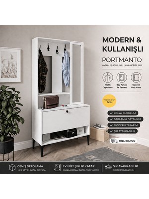 Venatto Valentino White RAFLI,AYNALI.AYAKKABILIK/VESTİYER/PORTMANTO(MDF)