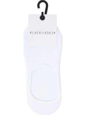 Black On Black Beyaz Kadın Babet Çorabı YMR003