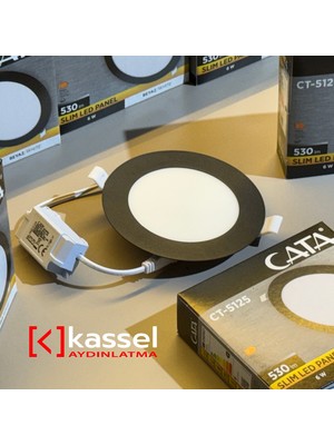 Kassel Aydınlatma 4 Adet 6 Watt Cata 3000K Günışığı LED Panel Sıva Altı Siyah Kasa CT-5125