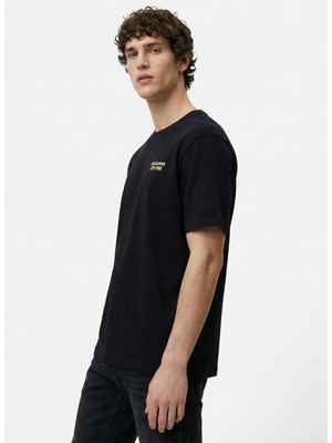Jack & Jones Siyah Erkek Regular Fit Logo Baskılı T-Shirt 12306235 Jorclub Tee Ss Crew TRSS26