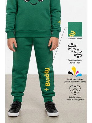 KarmeNova Buddy Sevimli Karakter Baskılı Unisex Çocuk Eşofman Altı Jogger Pantolon | 4-9 Yaş