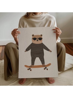 Pegziz Çocuk Odası Minimal Ayıcık Dekoratif Poster Çocuk ve Bebek Odası Duvar Dekoru