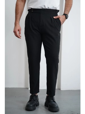 Modefendicom Yüksek Bel Pileli Petek Örme Pamuklu Slimfit Pantolon