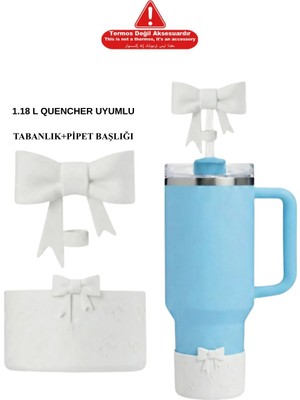 Stanley Quencher 1.18 Lt Uyumlu Tabanlık + Fiyonk Pipet Başlığı Aksesuarı
