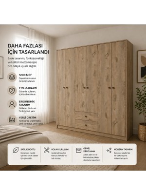 Venatto Diamond 6 Kapaklı DOLAP(%100MDF)