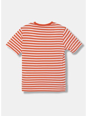 United Colors Of Benetton Kırmızı - Beyaz Erkek Çocuk Çizgili T-Shirt 39IAC10S8