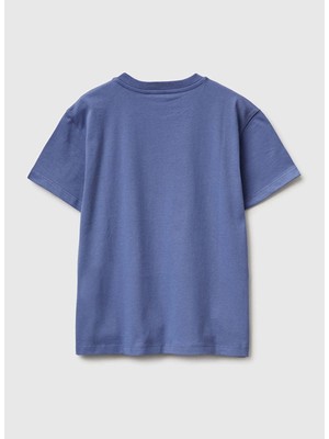 United Colors Of Benetton Buz Mavisi Erkek Çocuk Baskılı T-Shirt 3I1XC10S4