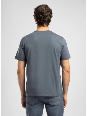 Lee Cooper DESAVY Erkek Regular Fit %100 Pamuk Baskılı Bisiklet Yaka T-Shirt Taş