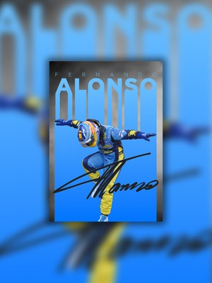 Tugo A4 Boyutunda Metal Fernando Alonso Tablosu