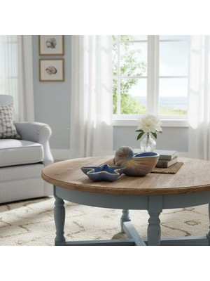 Maison Alisa Mavi Deniz Yıldızı 12CM ve Deniz Kabuğu 13CM Takım Set Küçük Ev Dekorasyon Simli Taş Tozu Tabak
