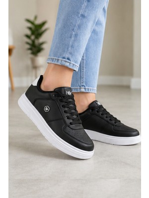 Liarca Daily Comfort Siyah Beyaz Rahat Günlük Yumuşak Tabanlı 4 Mevsim Trend Sneaker Ayakkabı