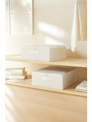 Home Wave 2'li Gri Pötikare Destekli Kutu Hurç Set 45 x 55 x 18 cm
