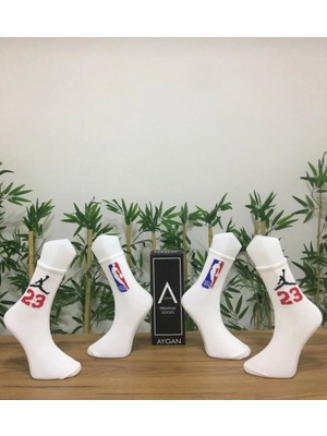 Aygan Store 2'li Seri Basketbol Temalı Spor Karakterli Kolej Tenis Çorap
