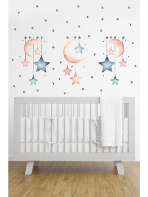 Esa Kids Tatlı Rüyalar Başlıyor! Esatoys Ay, Bulut ve Yıldızlar Duvar Sticker Seti