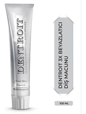 Dentroit Beyazlatıcı Diş Macunu 100 ml Jel Formda Florür İçerikli Cool Mint Aromalı