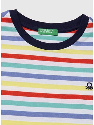 United Colors Of Benetton Çok Renkli Erkek Çocuk Çizgili T-Shirt 39IAC10S8
