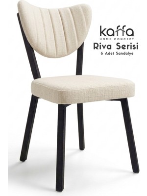 Kaffahome Riva , Modern Mutfak Sandalyesi, Yemek Odası Sandalyesi, Bahçe, Kafe - 6 Adet Krem Sandalye