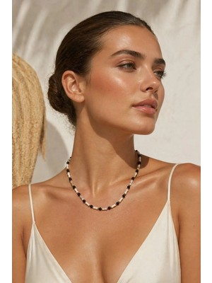 Solare Accessories Ay Taşı & Kaplan Gözü Doğal Taş Kolye