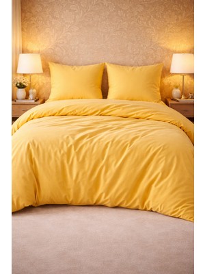 More Home Tek Kişilik Nevresim Takımı Lastikli Çarşaflı   Sarı
