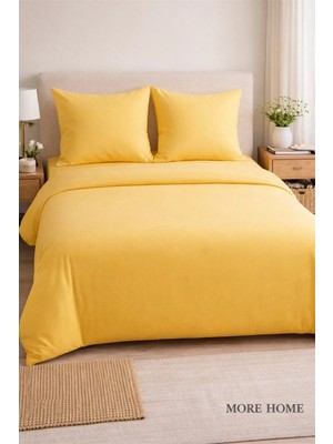 More Home Tek  Kişilik Yorgan kılıfı + Yastık Kılıfı (Çarşafsız) Sarı