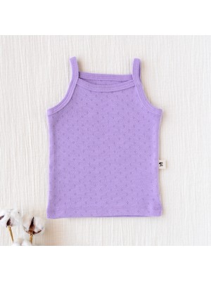 Mimu Baby %100 Pamuk Pointel Askılı Reçme Atlet - Lila