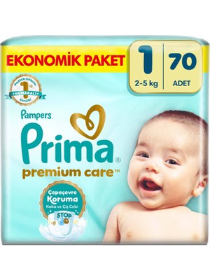 Prima PremiumCare Bebek Bezi Ekonomik Paket 1 Numara 70 Adet Bez