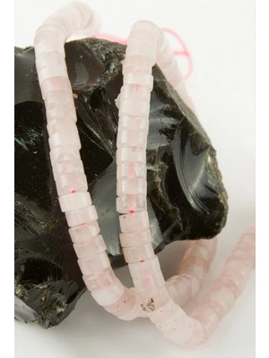 Pileli Store 6 mm Disk Pembe Kuvars Taşı